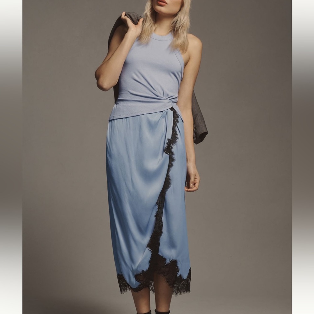 NWT Anthropologie twofer slip midi dress - Picture 2 of 6